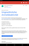 Microsoft E-Mail über ungewöhnliche Kontoaktivität